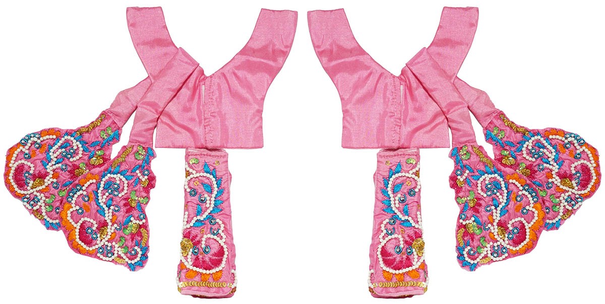 Pink Heavy Hand Embroidery Work Gaura Nitai Dress