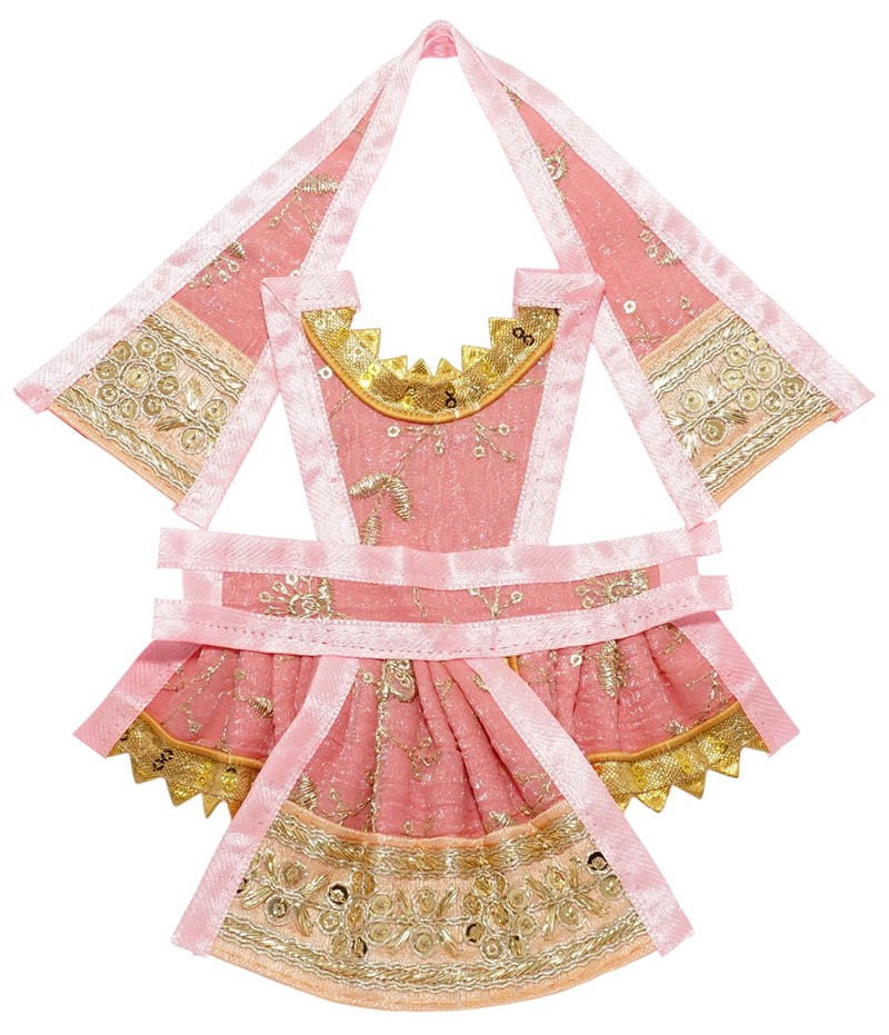 Hanuman Ji Pink Embroidered Lace Work Dress