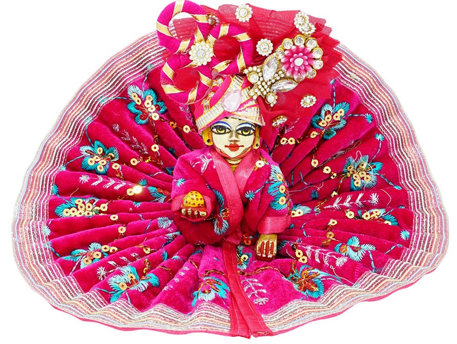 Laddu Gopal Rani Embroidery Lace Work Shaneel Dress