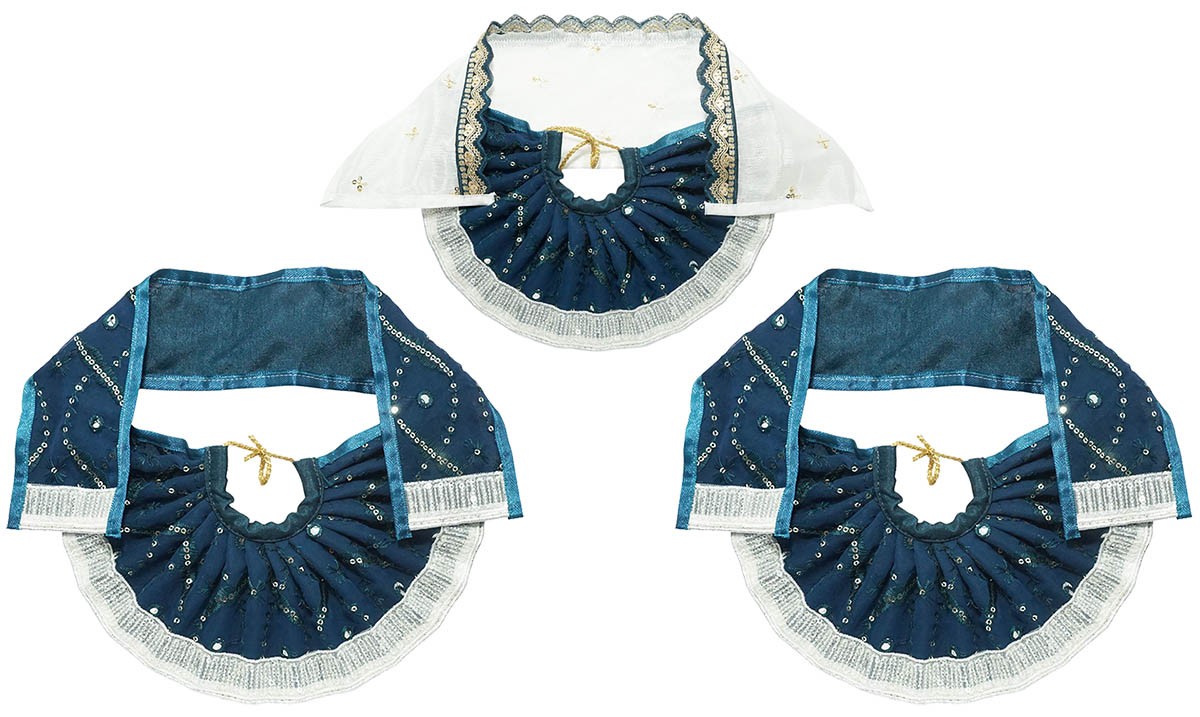 Jagannath Ji  Peacock & White Sitara Lace Work Dress