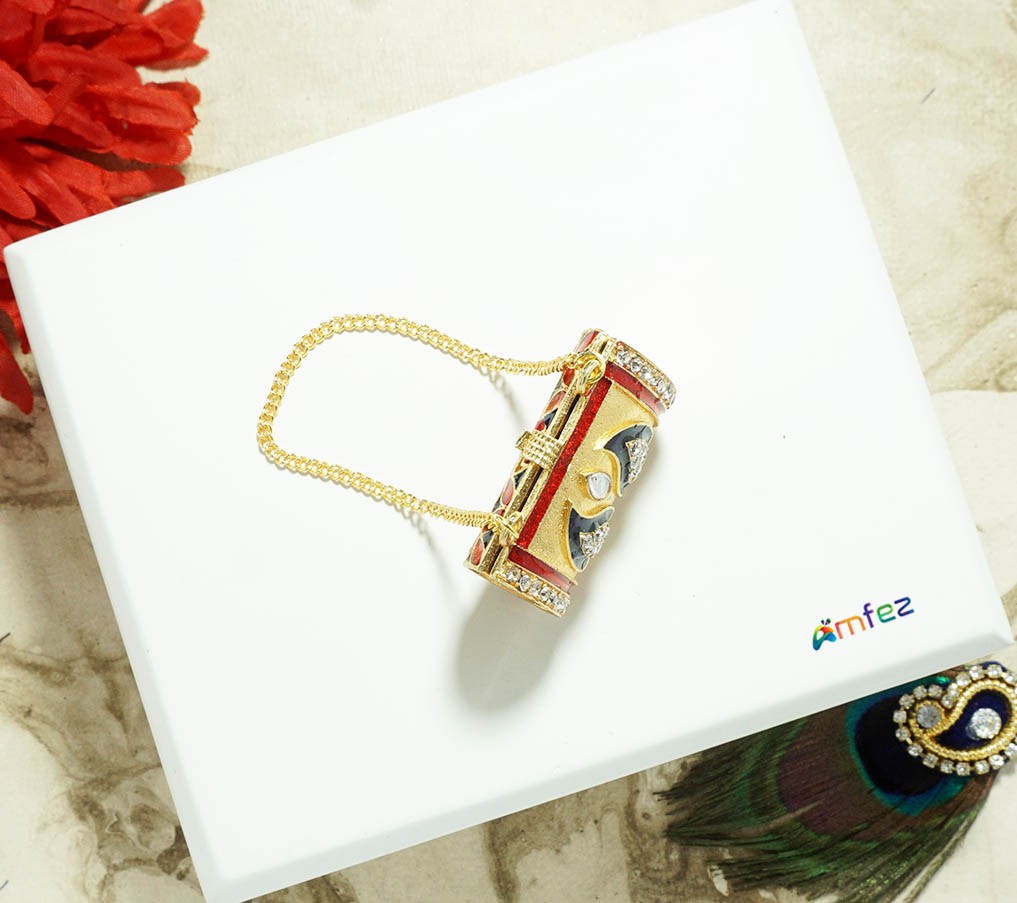 Red Glitter Printed Work Shagun Envelope