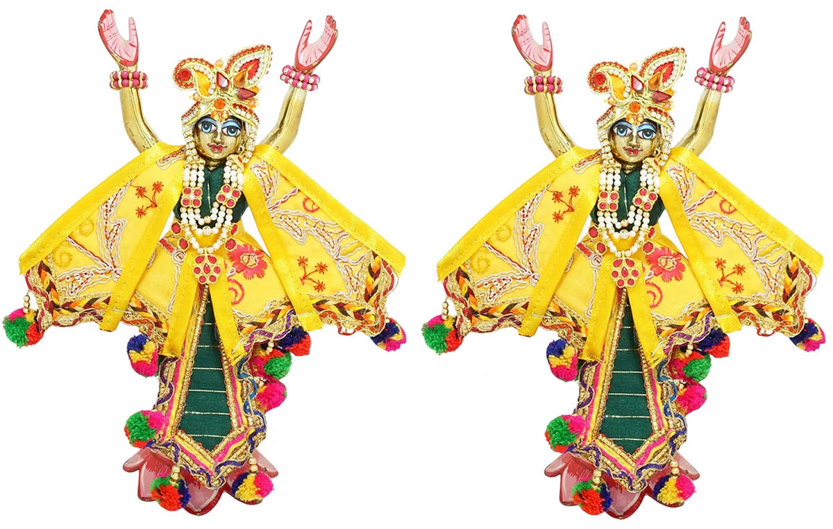 Gaur Nitai Yellow Multi Pom pom Lace Designer Dress