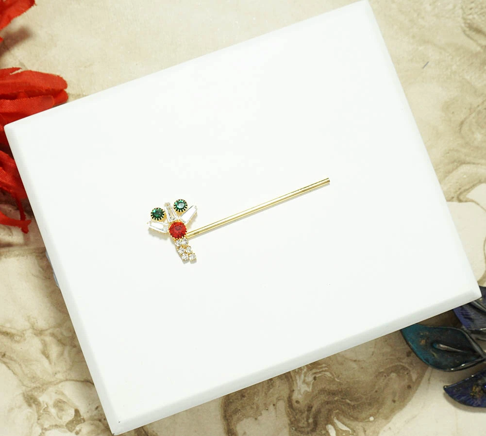 Golden Multi Stone Work Flute ( 2 Inch )