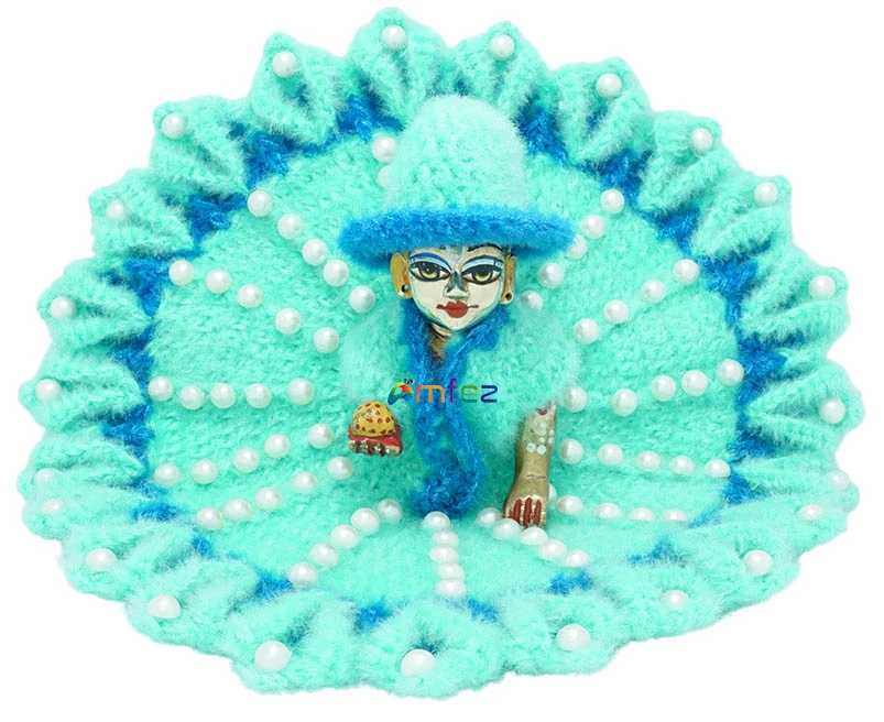 Amfez Laddu Gopal Sea Green Vardhman Woolen Winter Dress With Cap