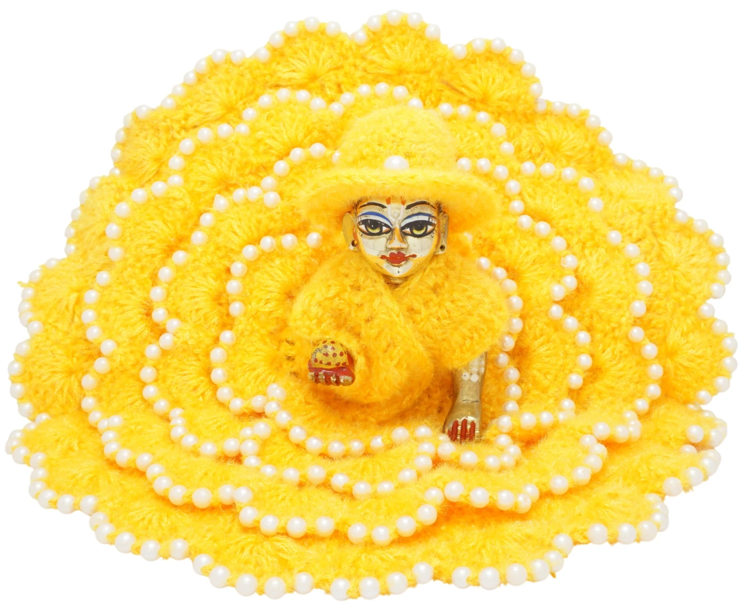 Amfez Laddu Gopal Yellow Vardhman Woolen Winter Dress With Cap