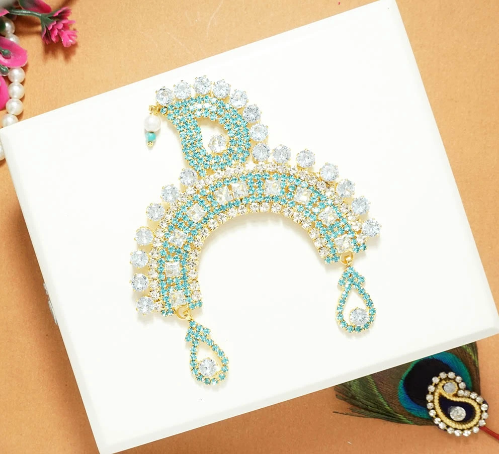 Sky Blue Heavy Stone Work Chandrika ( X-Large )