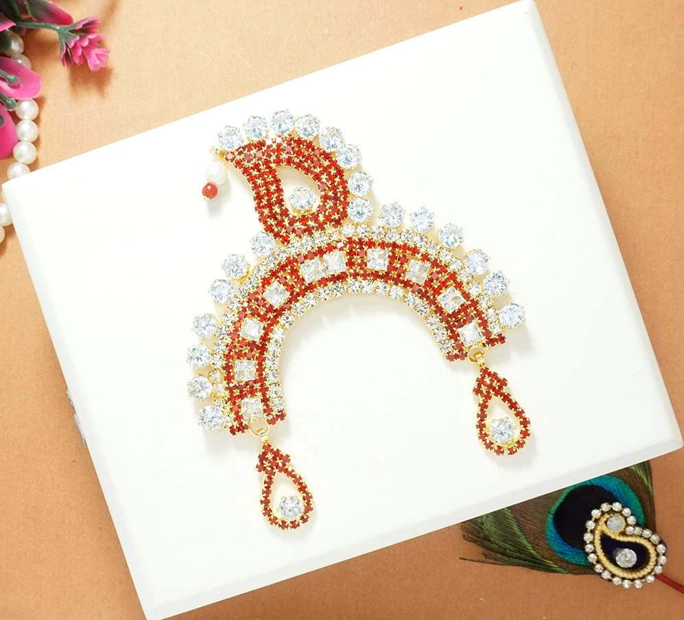 Red Heavy Stone Work Chandrika ( X-Large )