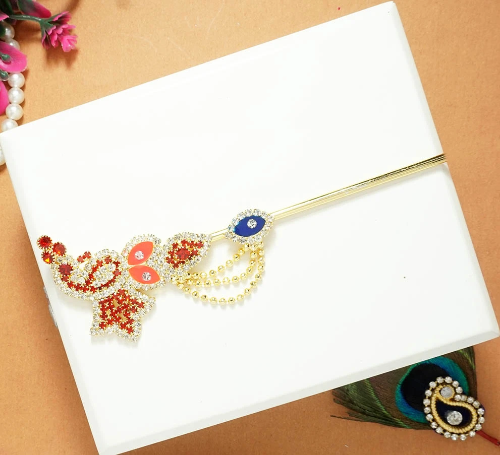 Multi Meena Stone Work Flute ( 5 Inch )