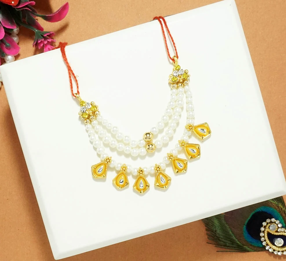 Yellow Stone Pearl Beads Mala / Necklace