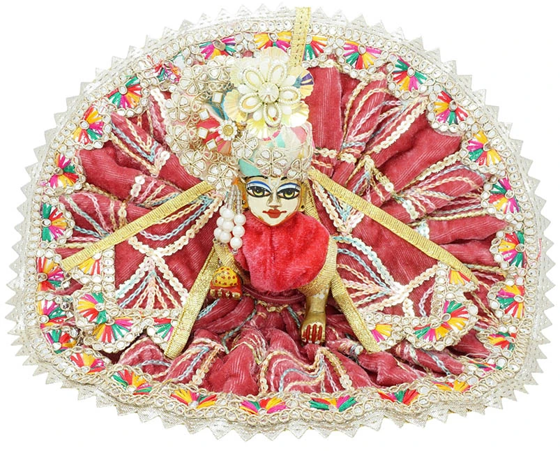 Amfez Laddu Gopal Gajri Embroidery Lace Shaneel Dress