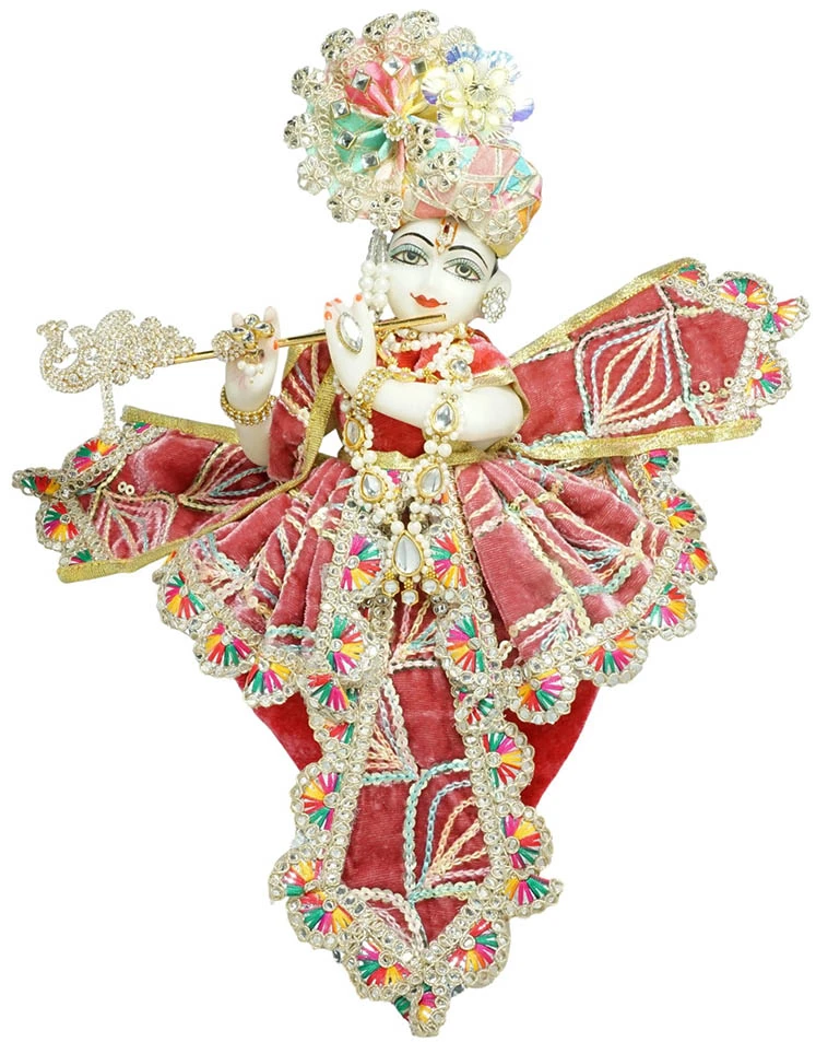 Amfez Krishna Ji Gajri Embroidery Lace Shaneel Dress