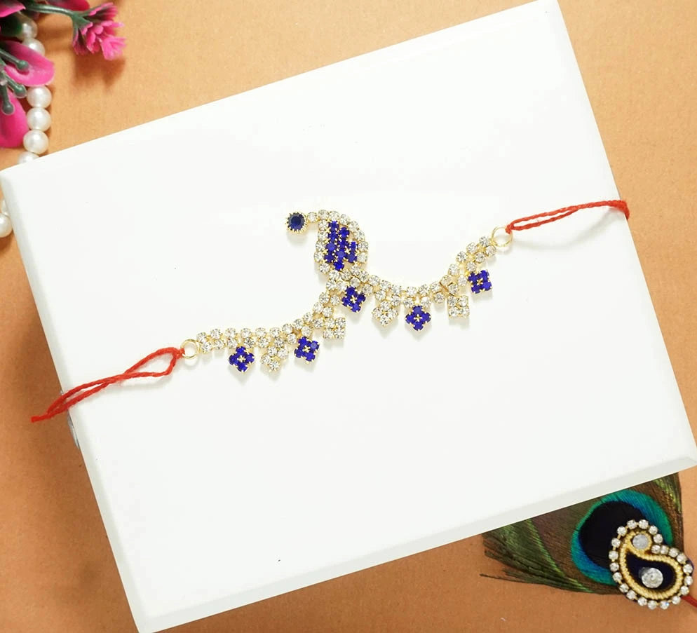 Golden Blue Stone Work Chandrika (2 & 2.5 Inch )