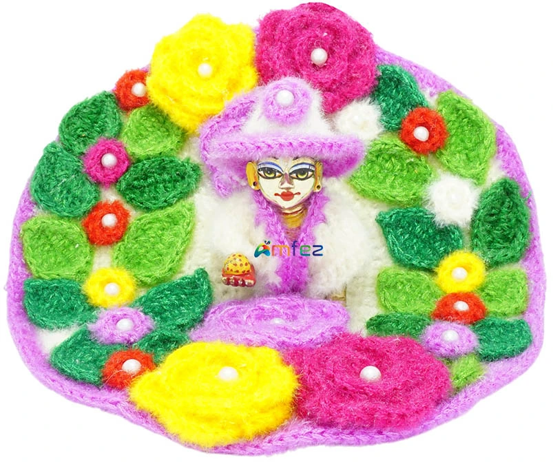 Amfez Laddu Gopal Multi Vardhman Woolen Winter Dress With Cap