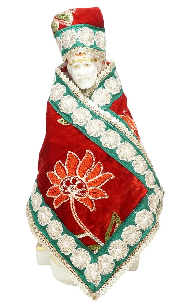 Amfez Sai Baba Red Embroidery Lace Shaneel Dress