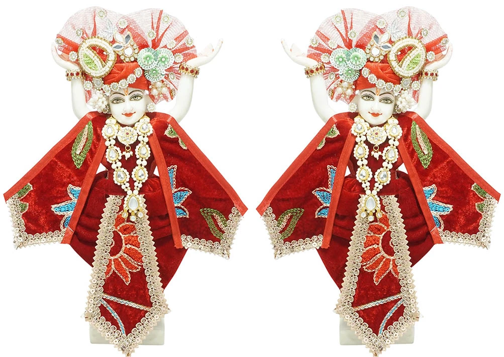 Amfez Gaur Nitai Red Embroidery Lace Shaneel Dress