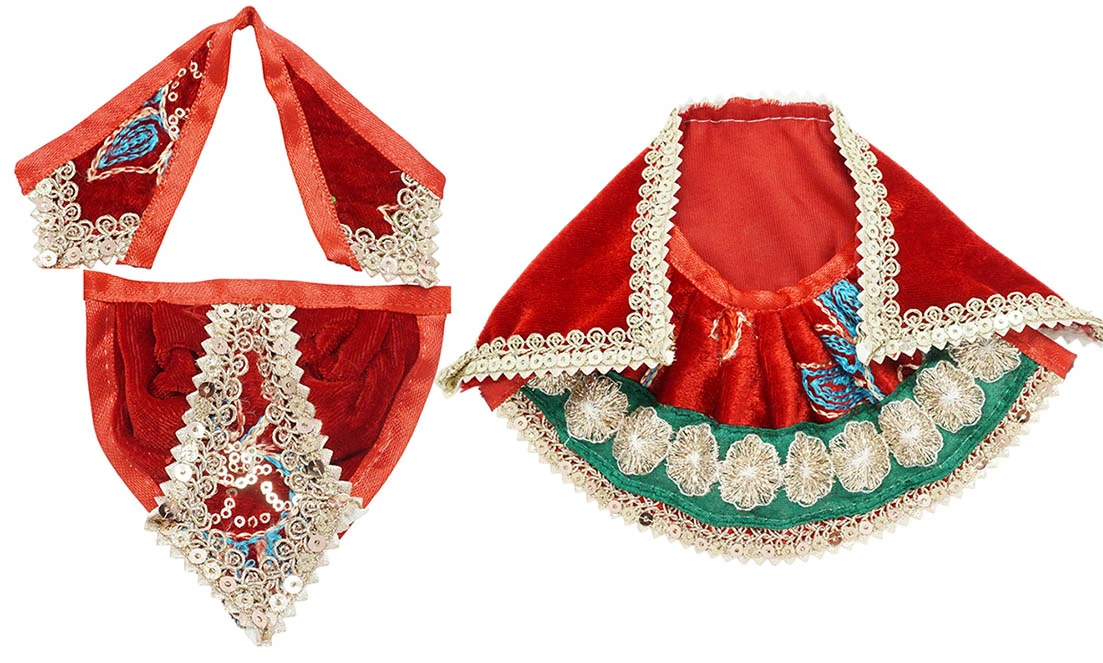 Amfez Laxmi Ganesh Red Embroidery Lace Shaneel Dress