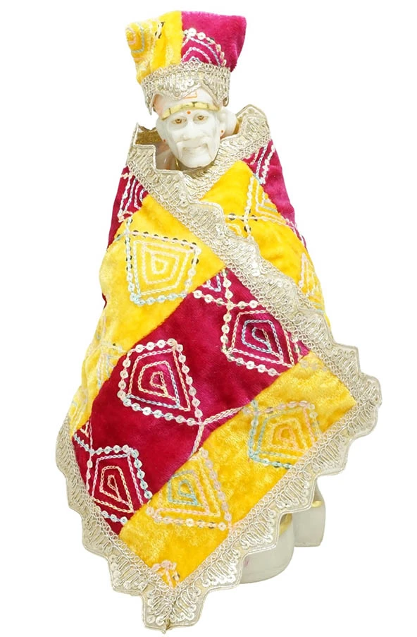 Amfez Sai Baba Yellow Rani Embroidery Lace Shaneel Dress