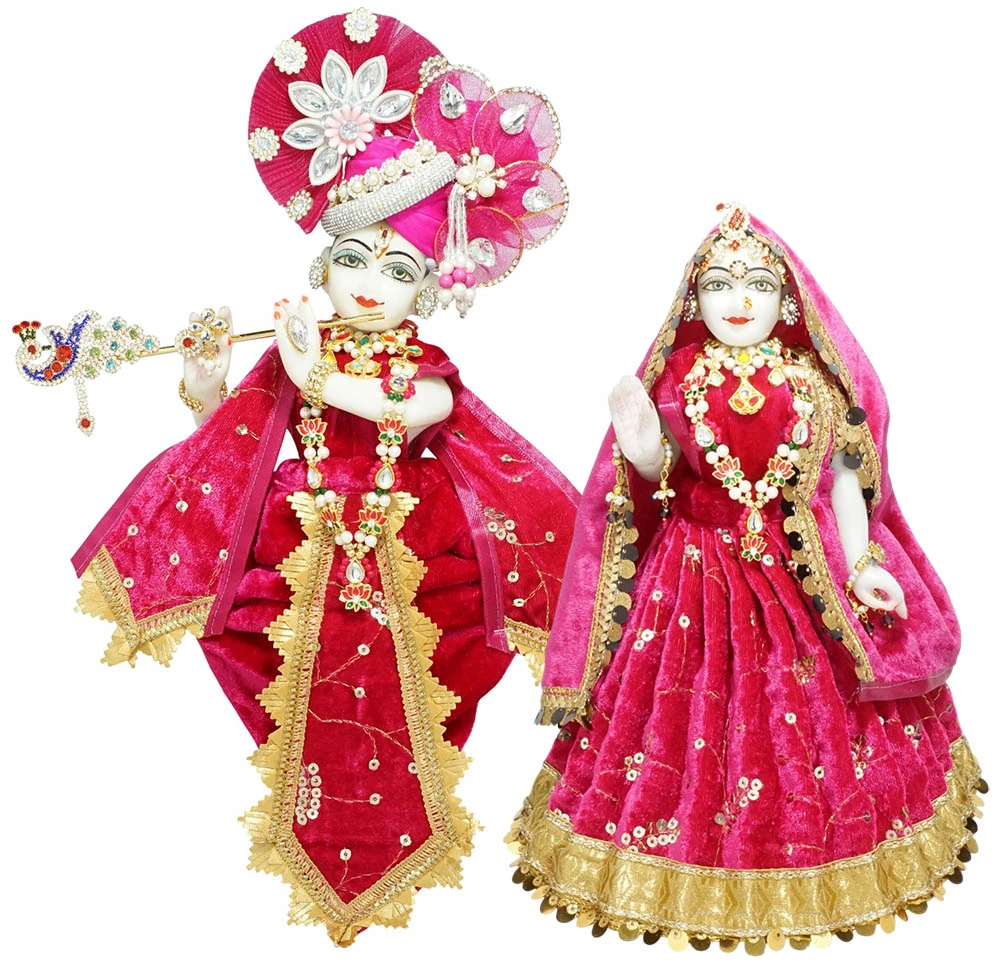 Amfez Radha Krishna Rani Embroidery Lace Shaneel Dress