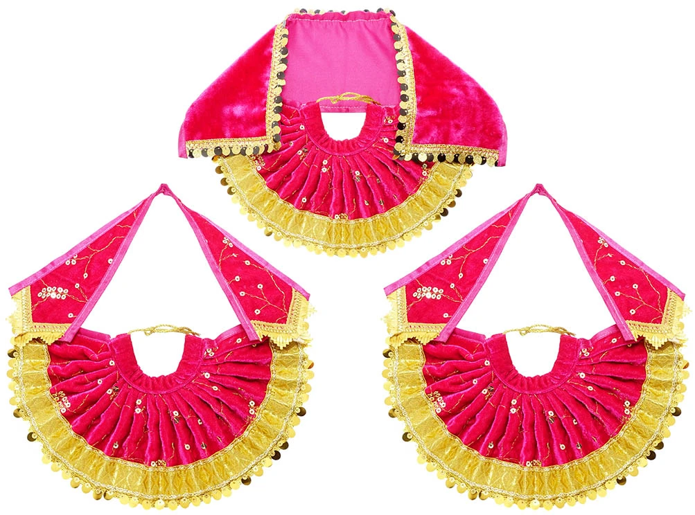 Designer Jagannath Ji Rani Embroidery Lace Shaneel Dress