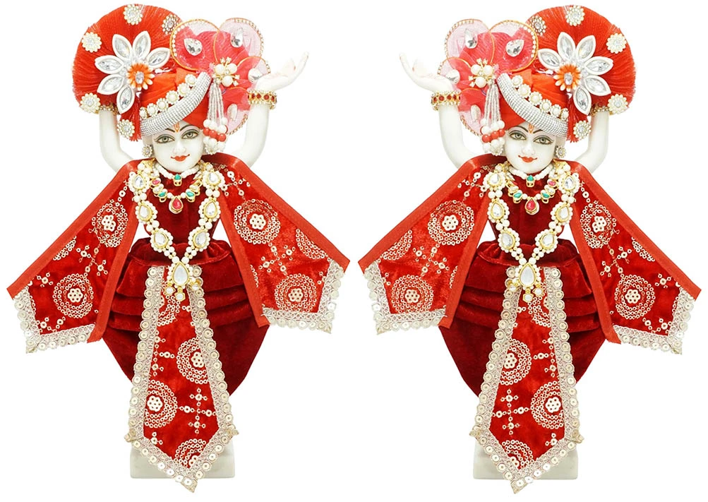 Amfez Gaur Nitai Red Embroidery Lace Shaneel Dress