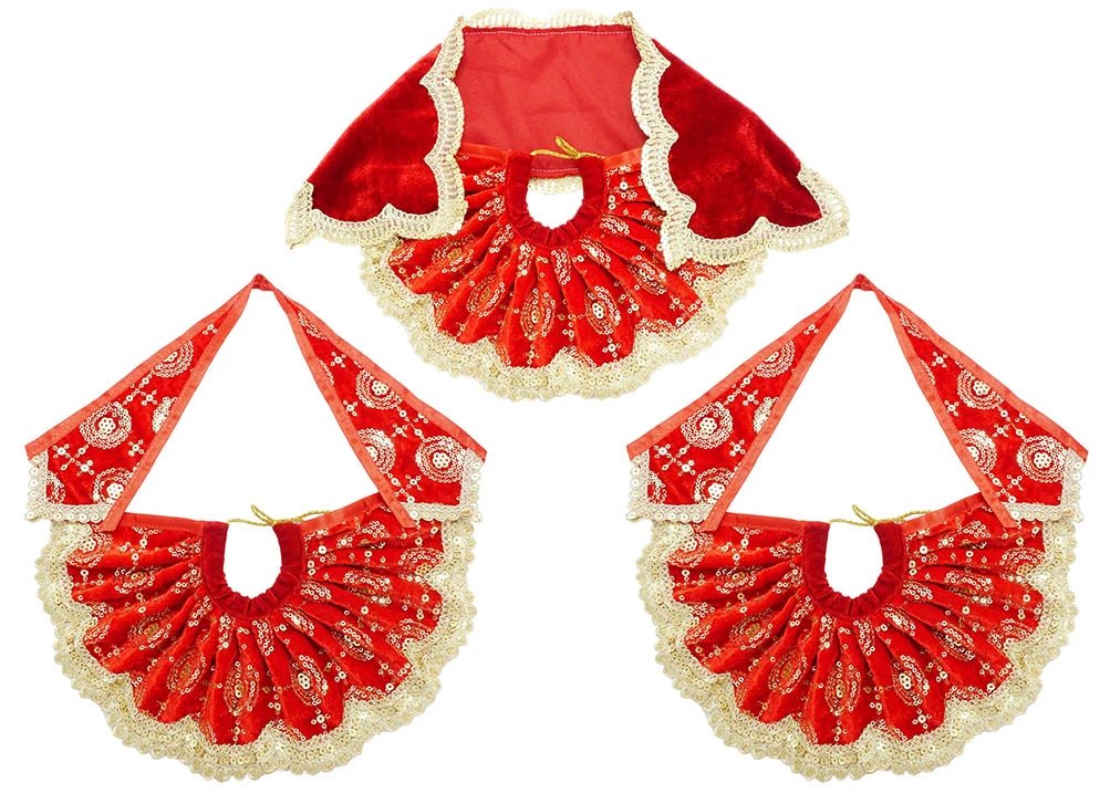 Designer Jagannath Ji Red Embroidery Lace Shaneel Dress