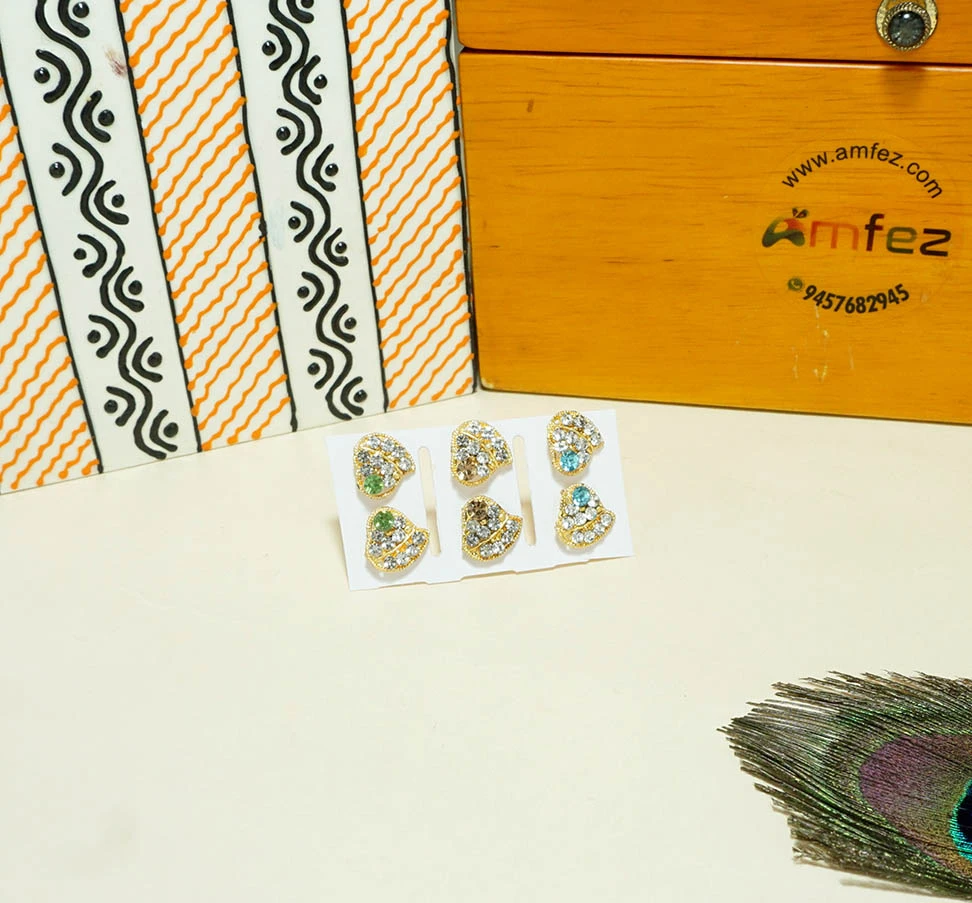 A Pair of Three Stone Pearl Beads Ear Rings ( Large)