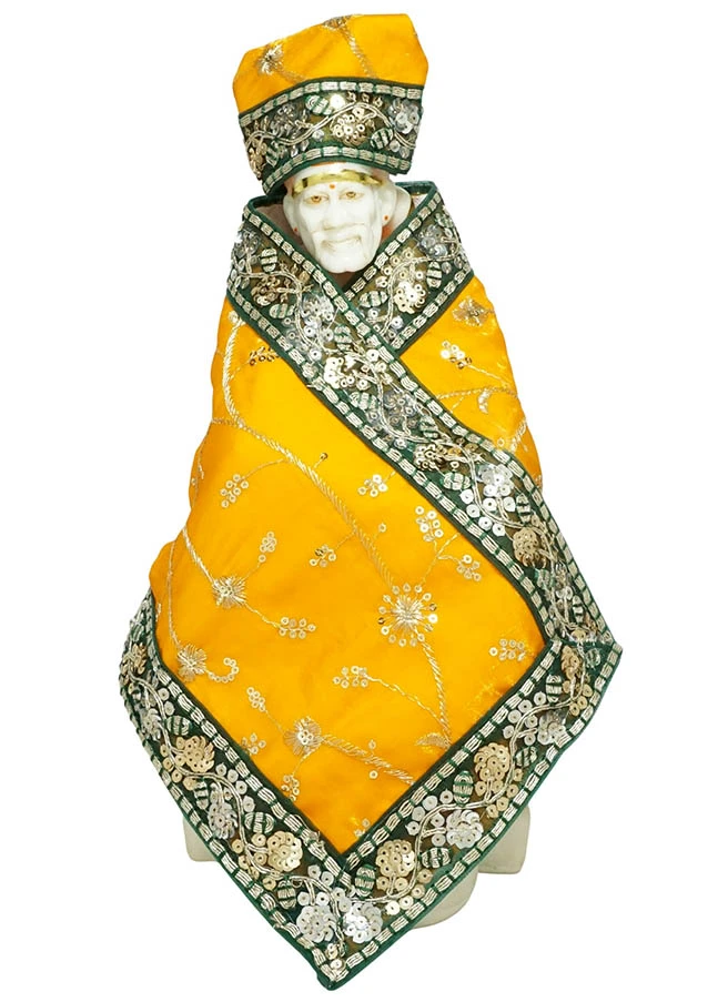 Amfez Sai Baba Yellow Embroidery Multi Dress