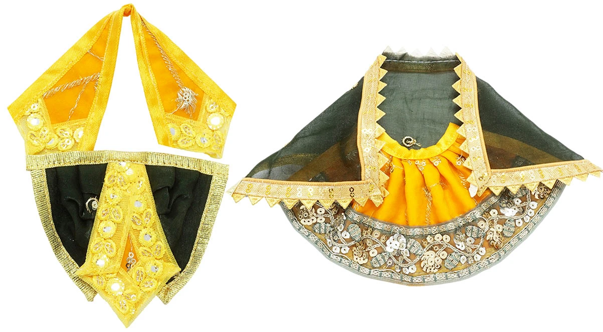 Amfez Laxmi Ganesh Yellow Embroidery Lace Dress