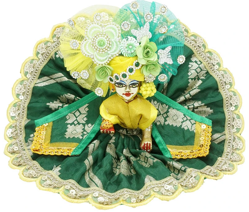 Amfez Laddu Gopal Green Embroidery Lace Dress