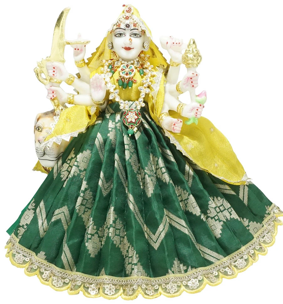 Amfez Durga Ji Green Embroidery Lace Dress