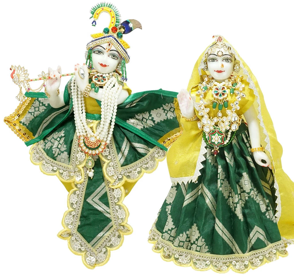 Amfez Radha Krishna Green Embroidery Lace Dress