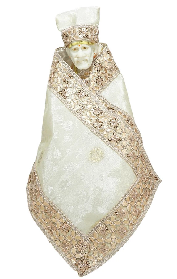 Amfez Sai Baba Golden Embroidery Lace Work Dress