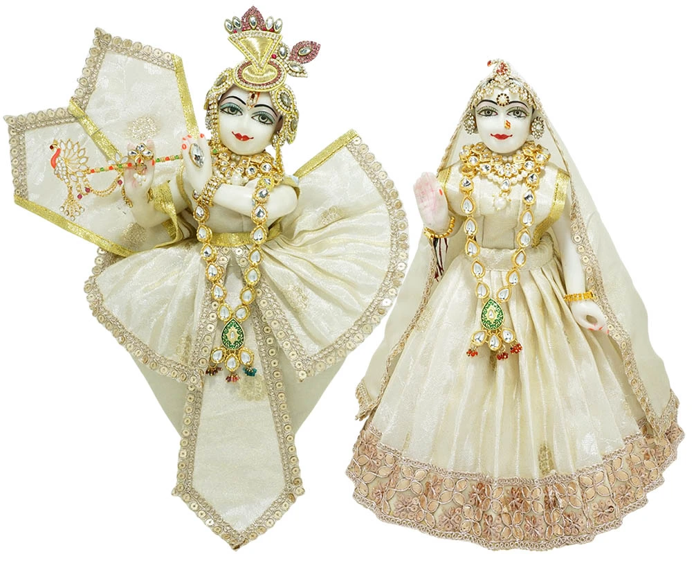 Amfez Radha Krishna Golden Embroidery Lace Dress