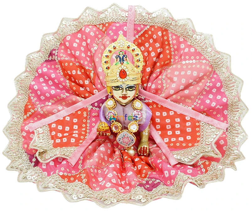 Laddu Gopal Golden Embroidery Lace Dress