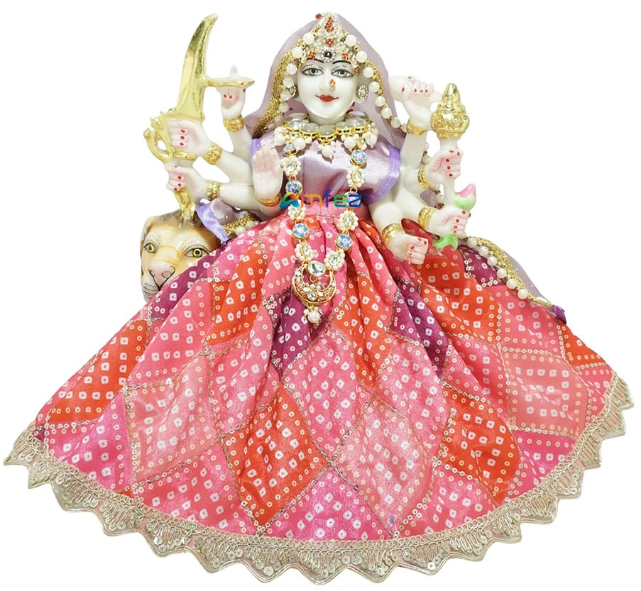 Designer Durga Ji Multi Embroidery Lace Dress