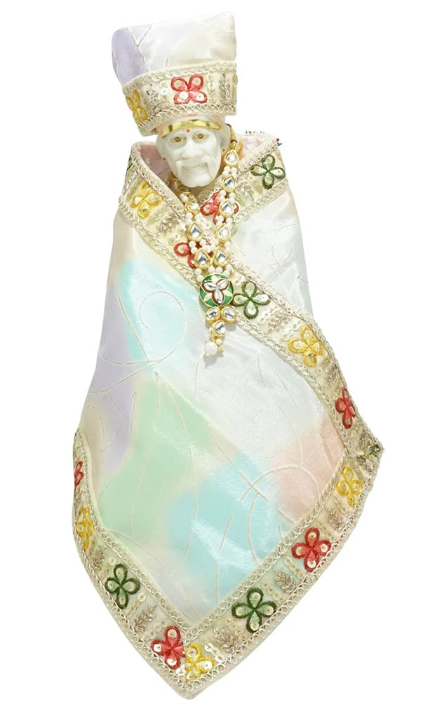 Amfez Sai Baba Multi Sitara Embroidery Lace Work Dress