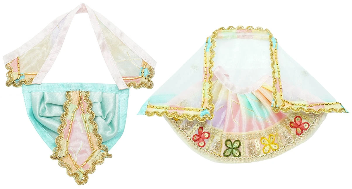 Amfez Laxmi Ganesh Ji Multi Sitara Embroidery Lace Work Dress