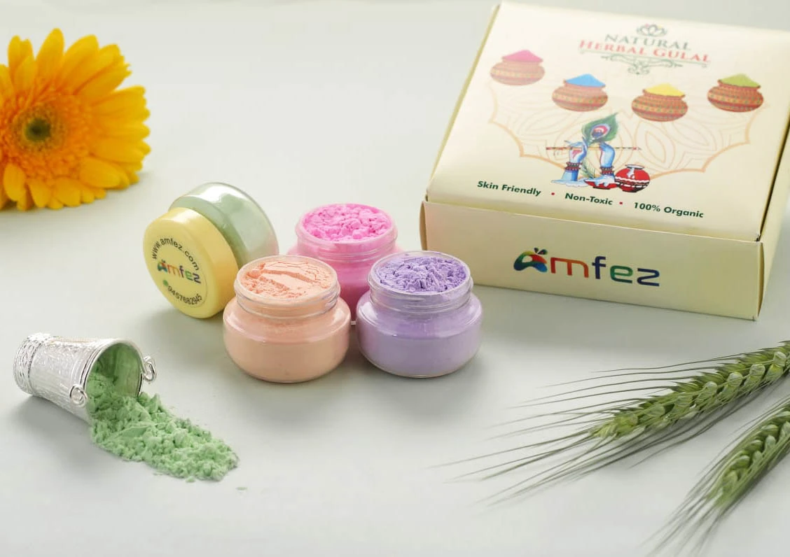 Pack of 4 Special Pastel Herbal Gulal