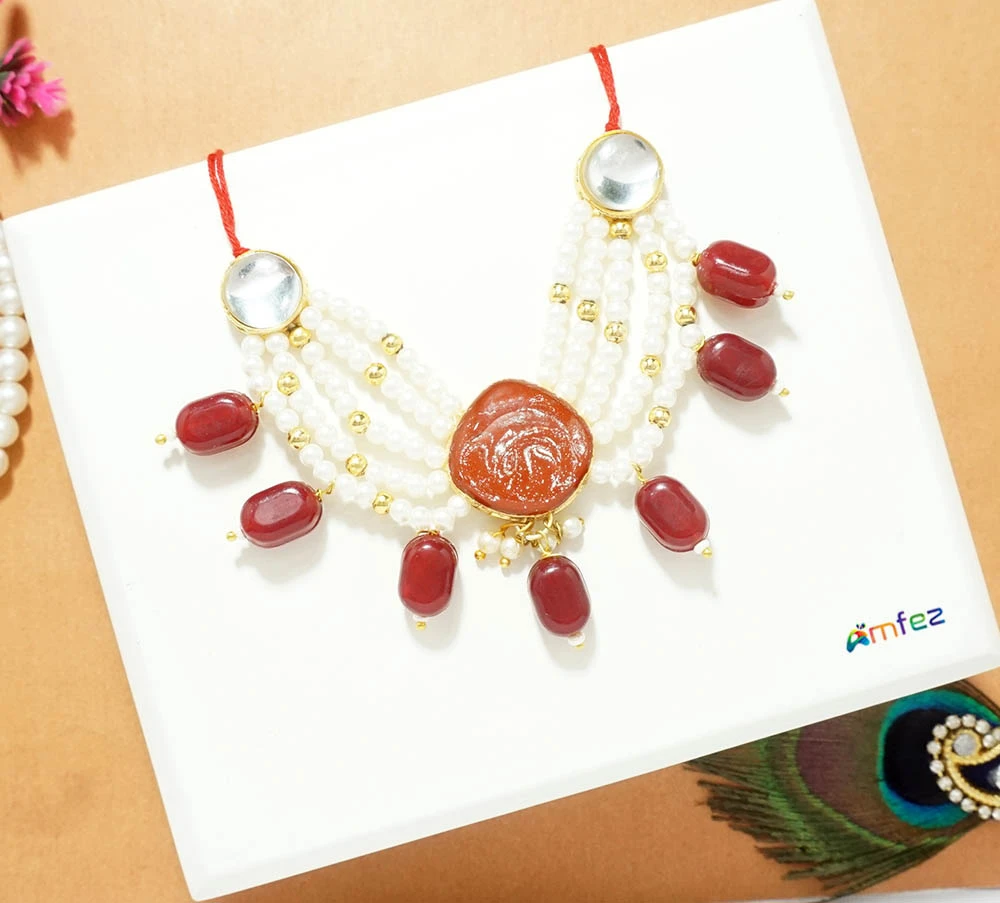 Red Heavy Pearl Beads Necklace ( XX-Large )