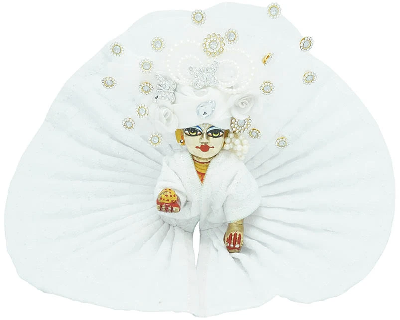 Amfez Laddu Gopal White Holi Dress