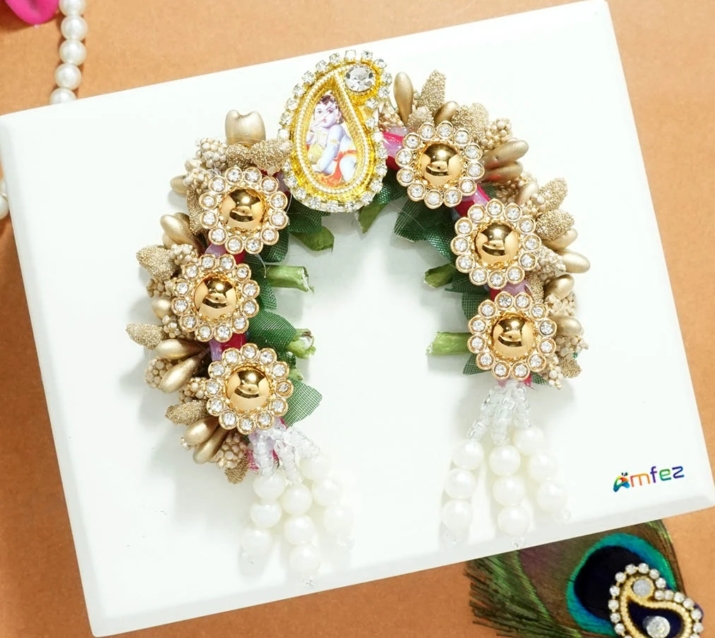 Designer Golden Multi Stone Pearl Beads Chandrika