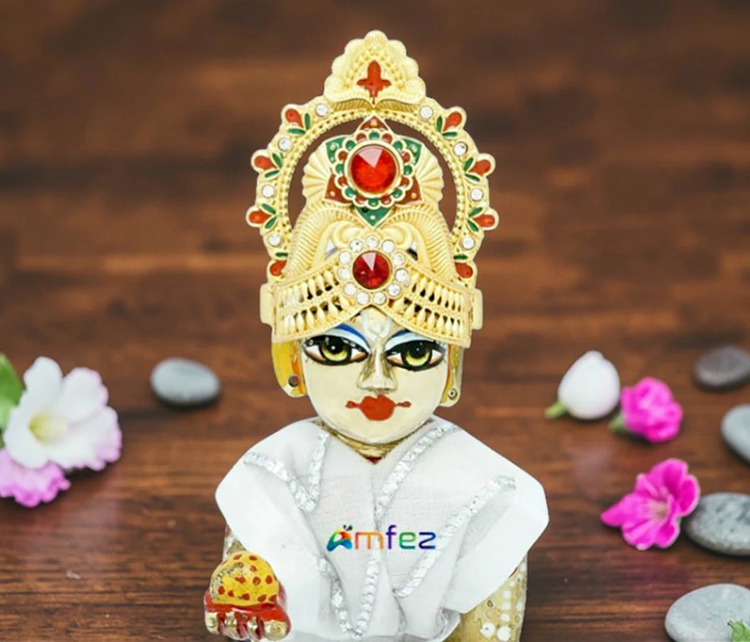 Beautiful Golden Multi Stone Meena Work Metal Mukut