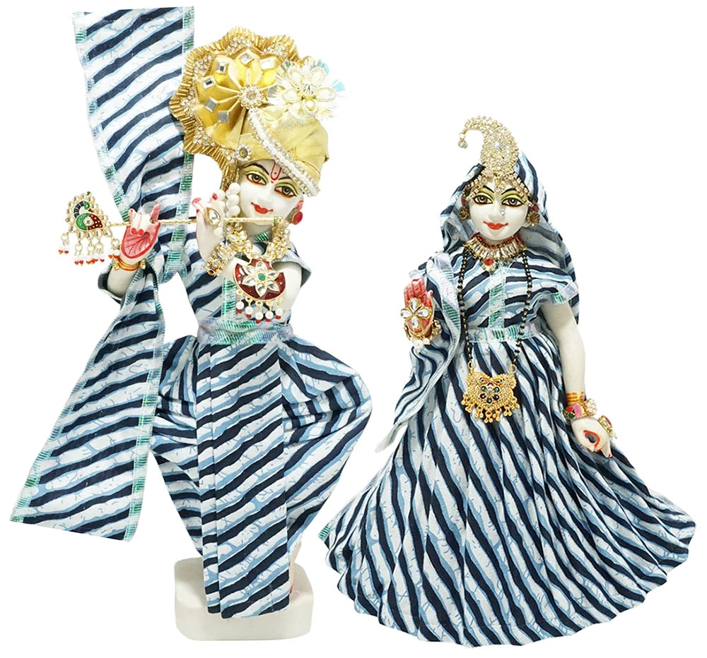 Radha Krishna Blue Printed Cotton Summer Dress--copy