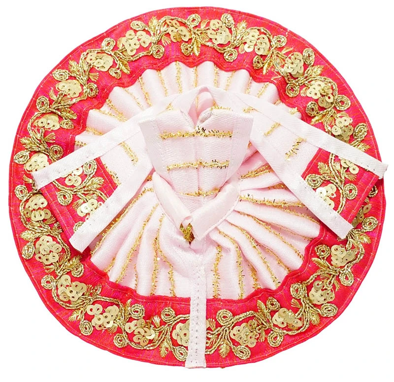 Amfez Laddu Gopal Pink Embroidery Lace Work Dress