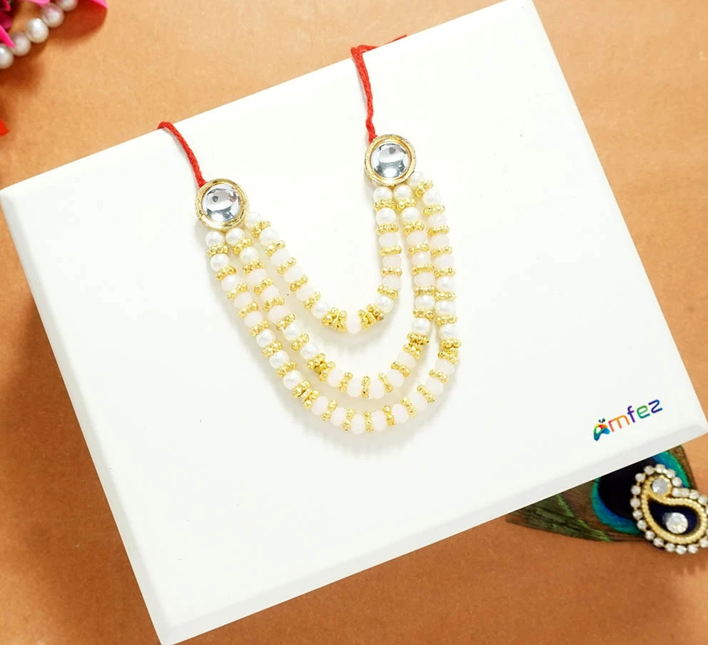 Baby Pink Stone Pearl Beads Necklace ( 2.5 Inch )