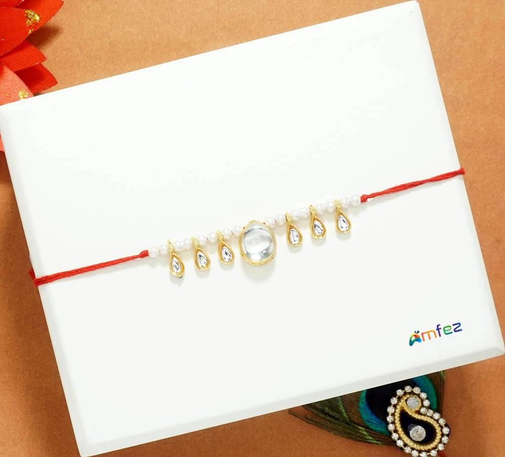 White Stone Pearl Beads Belt( 1.5 Inch )