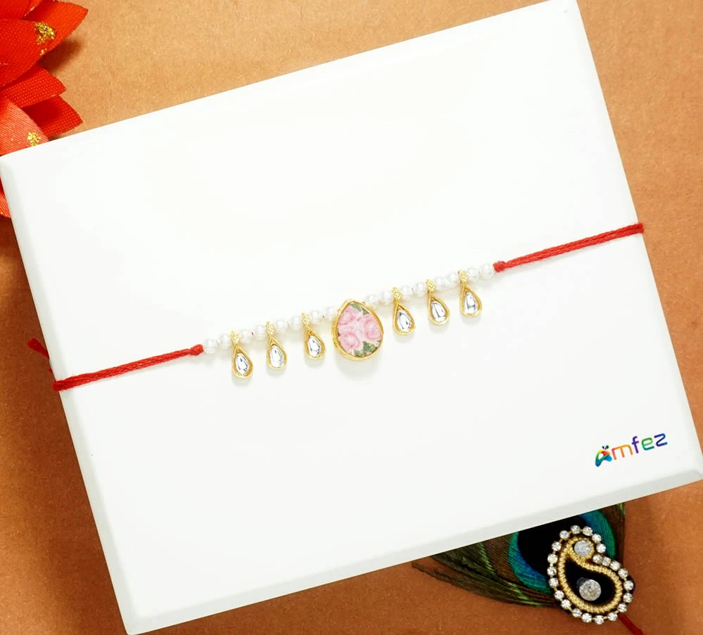 Pink Stone Pearl Beads Belt ( 1.5 Inch )