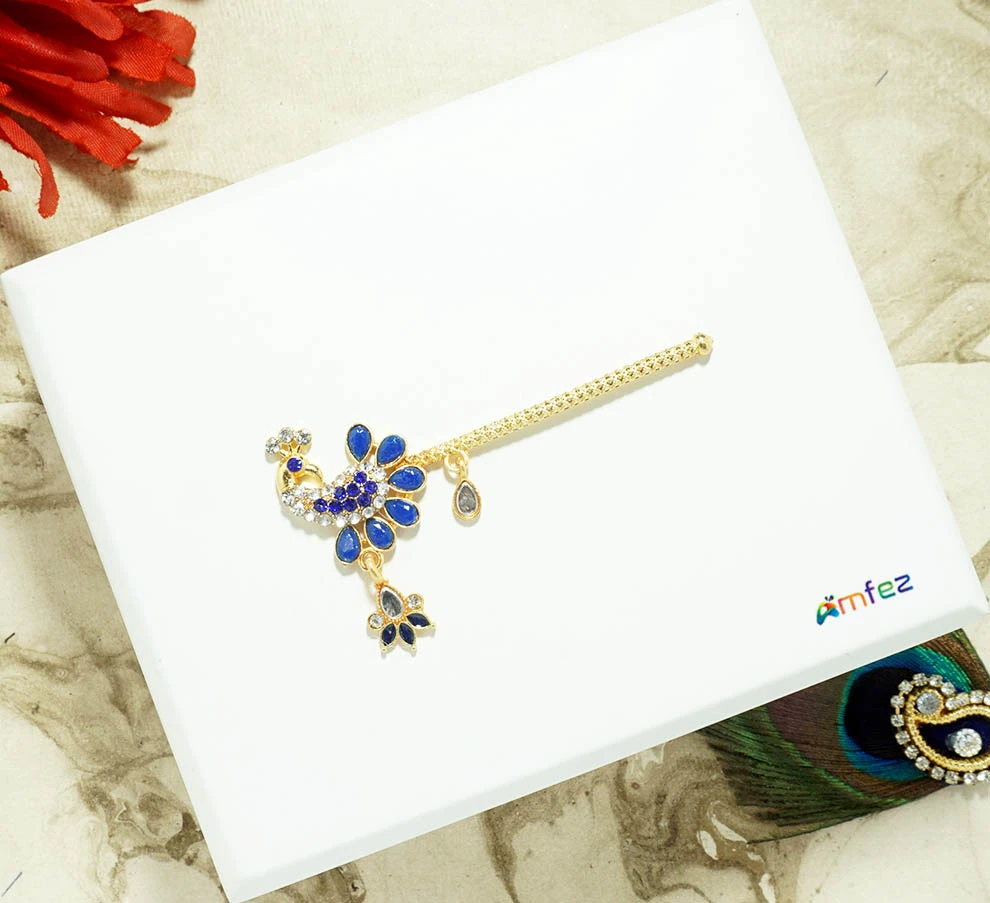 Blue Stone Meena Work Flute ( 2.5 Inch )