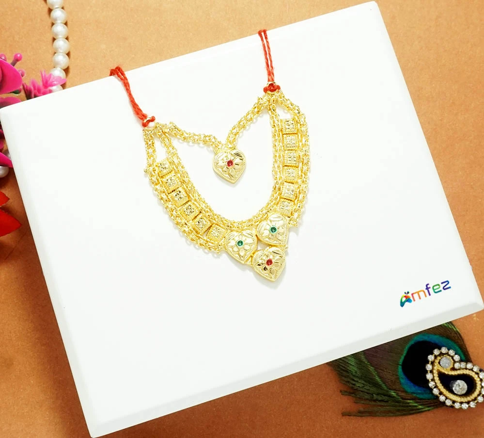 Beautiful Gold Plated Work Heavy Necklace ( 2.5 Inch )
