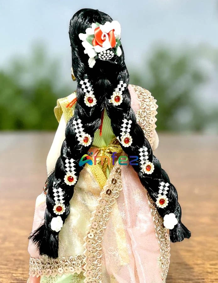 Designer Black Stone Flower Beads Work Radha Ji Chutila